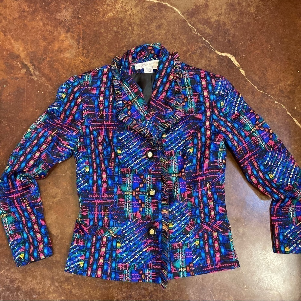 Ladies Vintage Anne Crimmins for Umi Collections Silk Multicolor Jacket